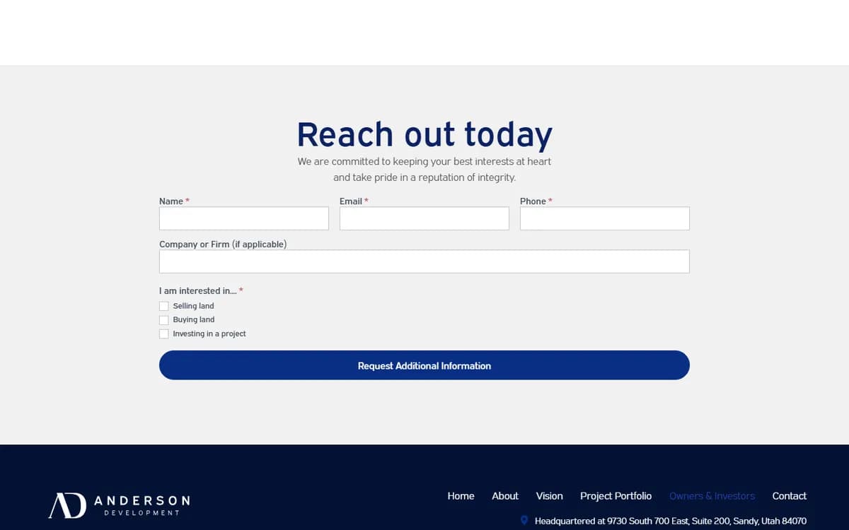 Anderson Development: Inquiries that arrive sorted