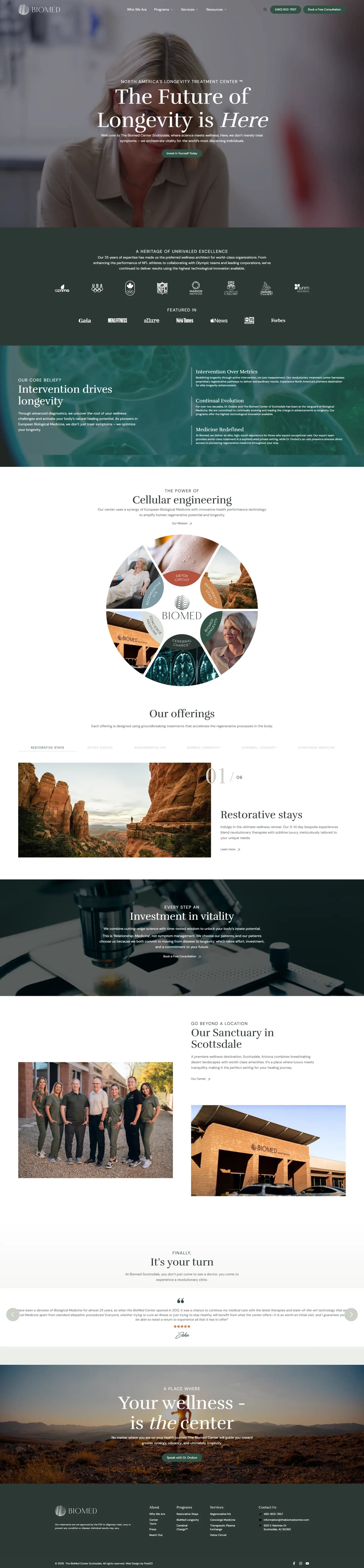 Biomed website, full page