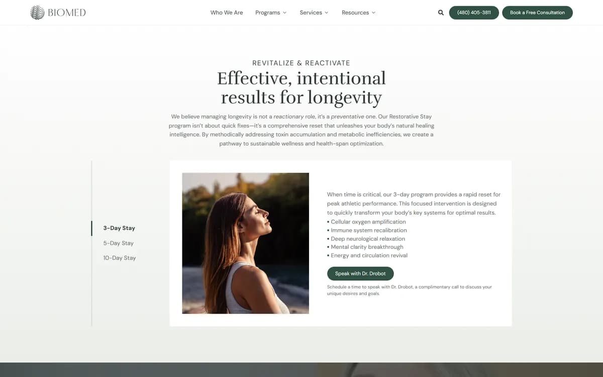 Biomed: Restorative Stays, side by side