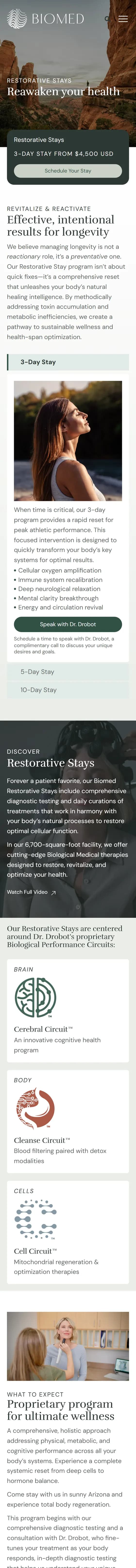 Biomed website on mobile