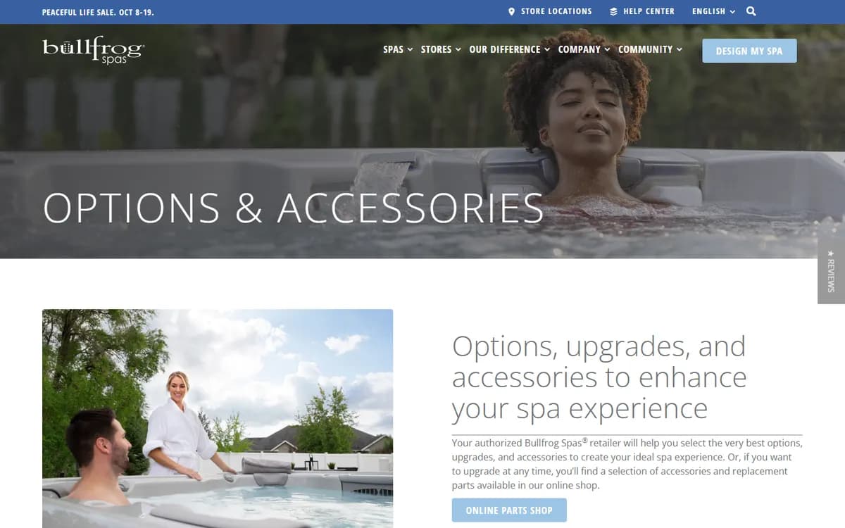 Bullfrog Spas: Options, upgrades and accessories
