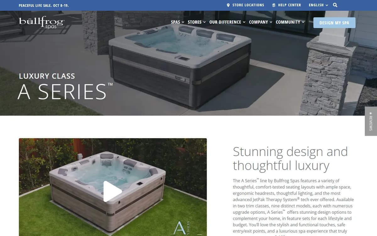 Bullfrog Spas: Clear product journeys