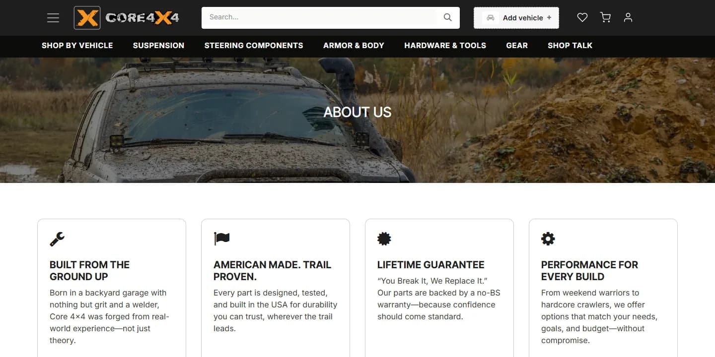 Core 4×4 website