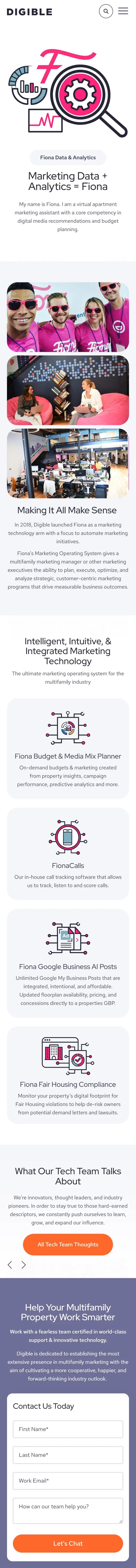 Digible website on mobile