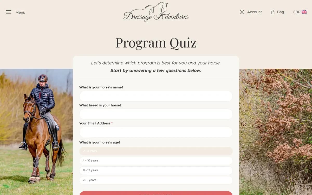 Dressage Adventures: A quiz to find the right program