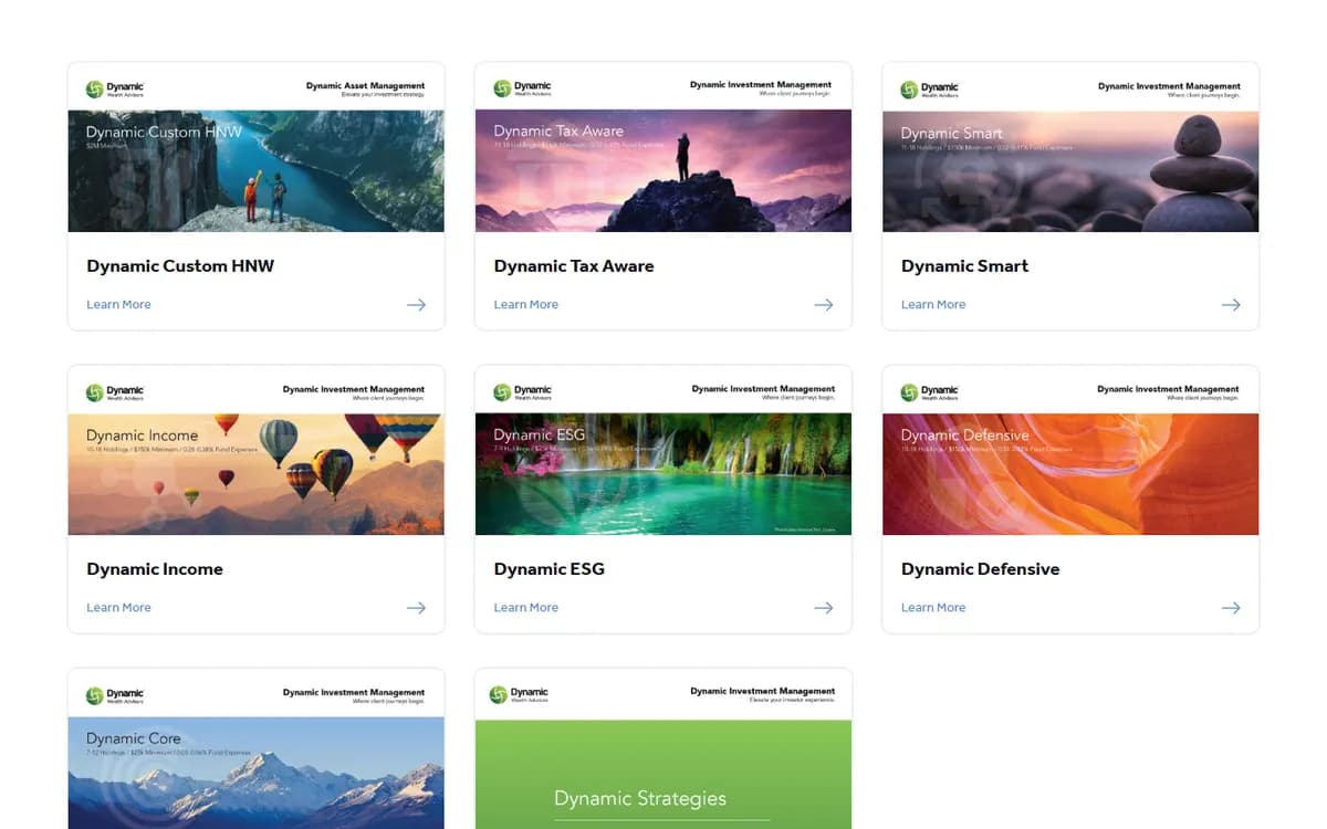Dynamic Advisor Solutions: Portfolio fact sheets