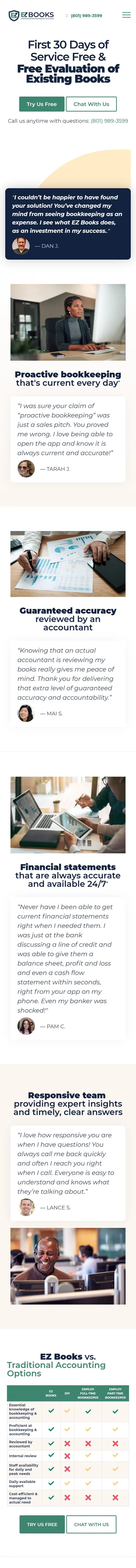 EZ Books website on mobile