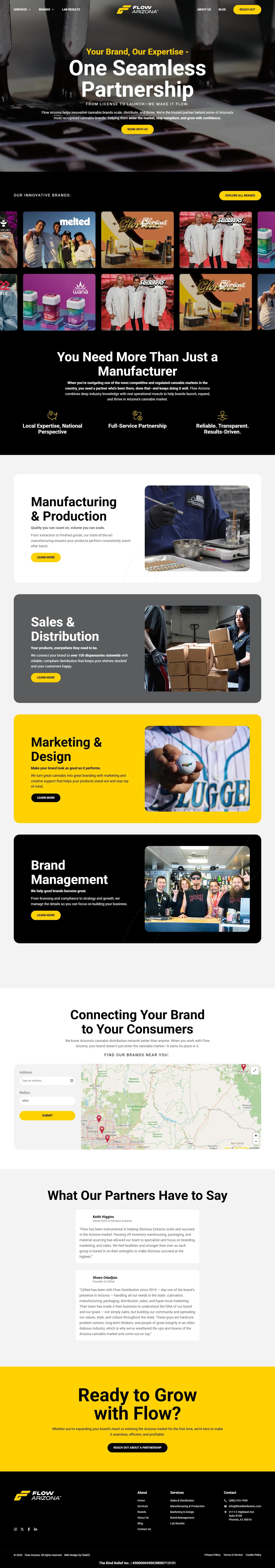Flow Arizona website, full page