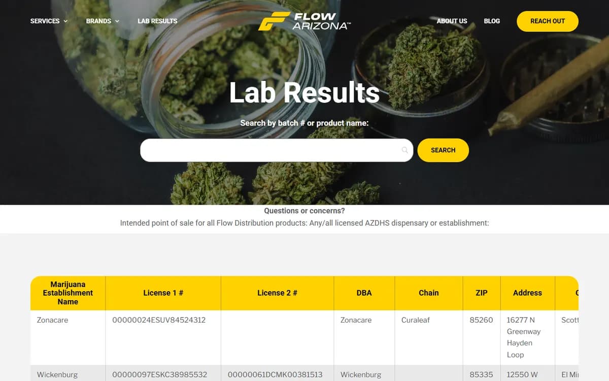 Flow Arizona: Lab results lookup
