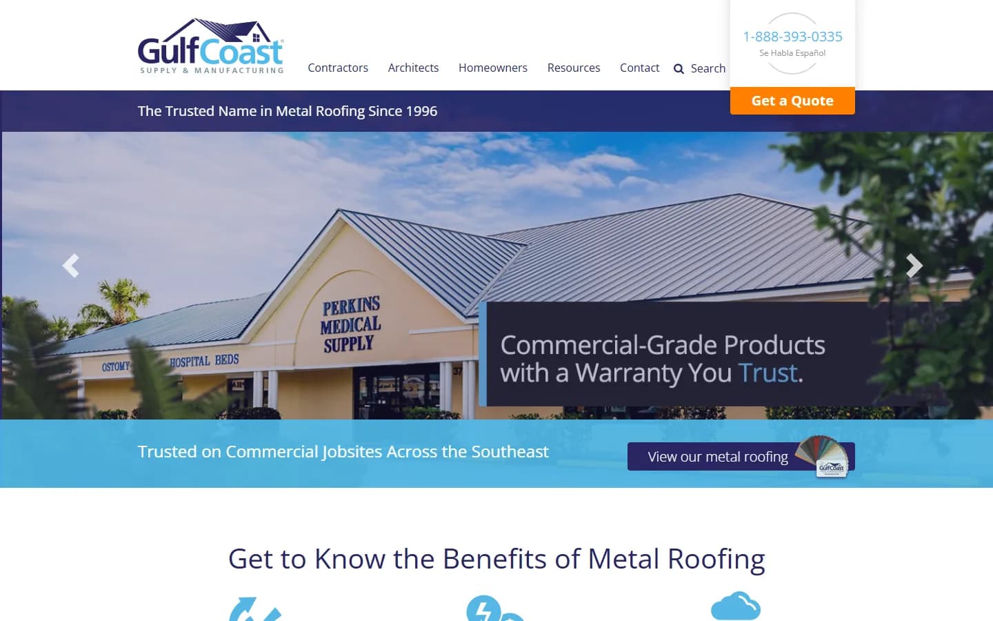 Gulf Coast Supply & Manufacturing website before the redesign