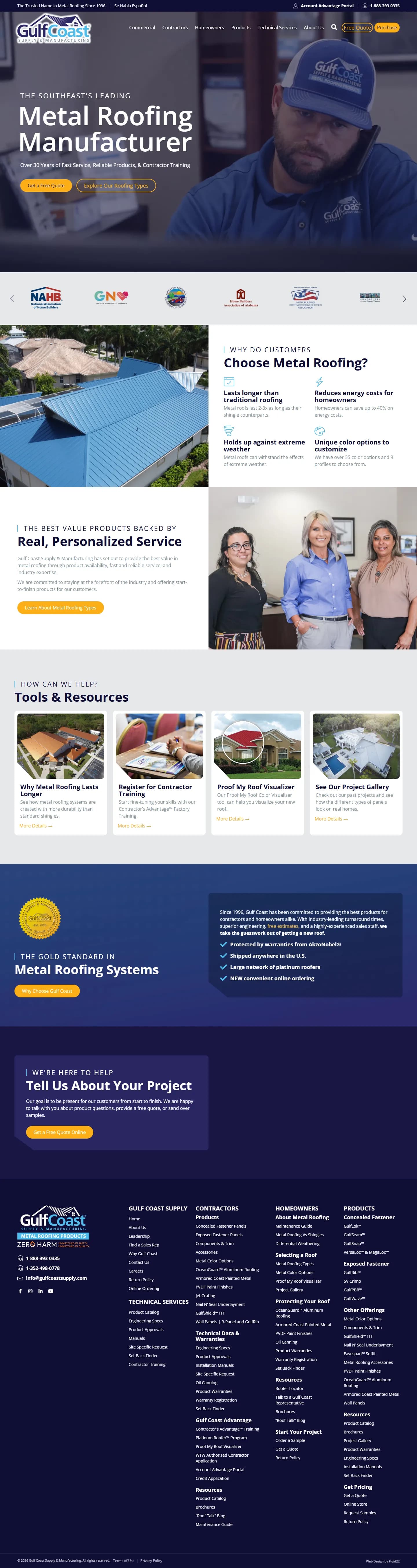Gulf Coast Supply & Manufacturing website, full page