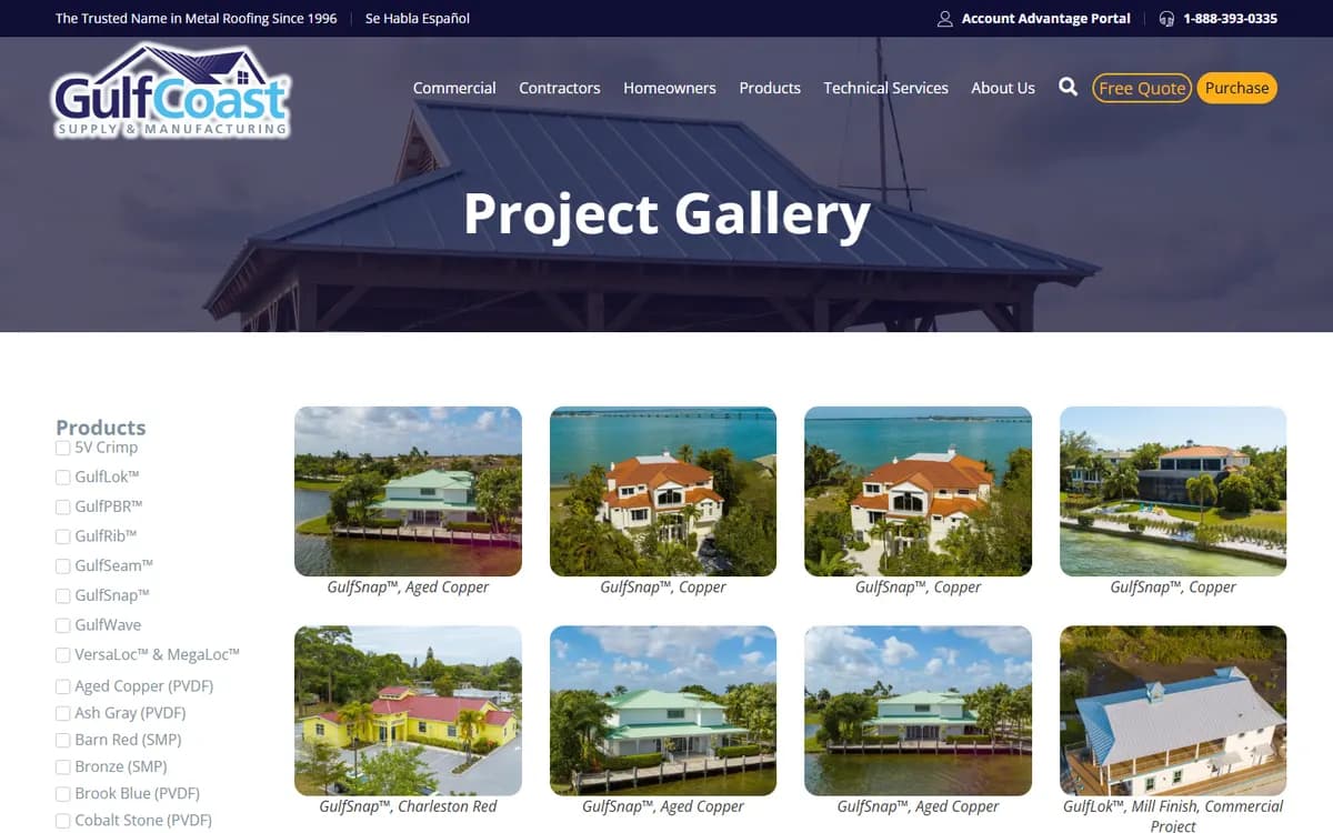 Gulf Coast Supply & Manufacturing: A filterable project gallery