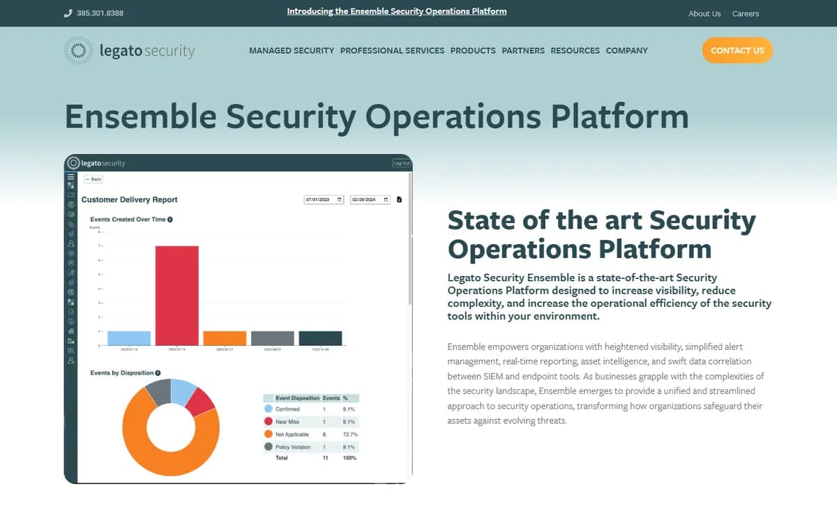 Legato Security: A launch page for Ensemble
