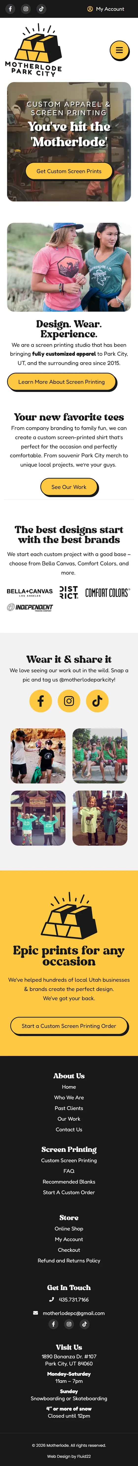 Motherlode website on mobile