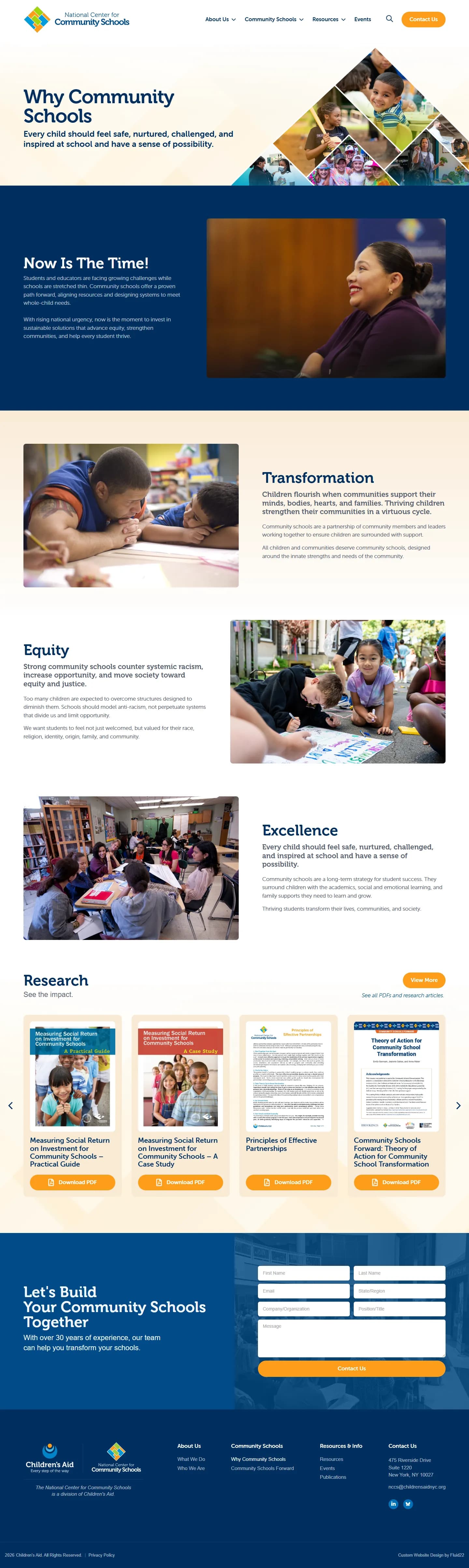 NCCS website, inner page