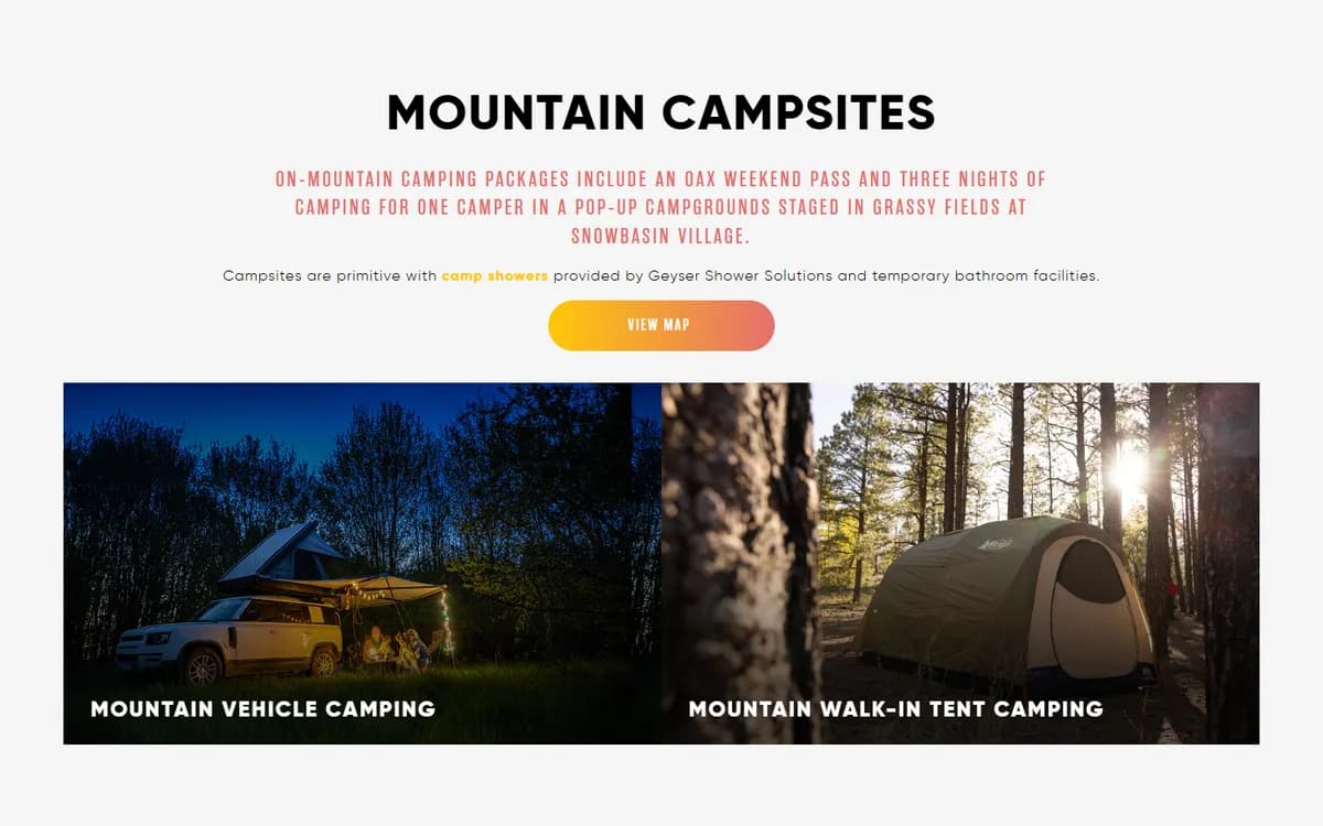 OAX: Camping packages, side by side