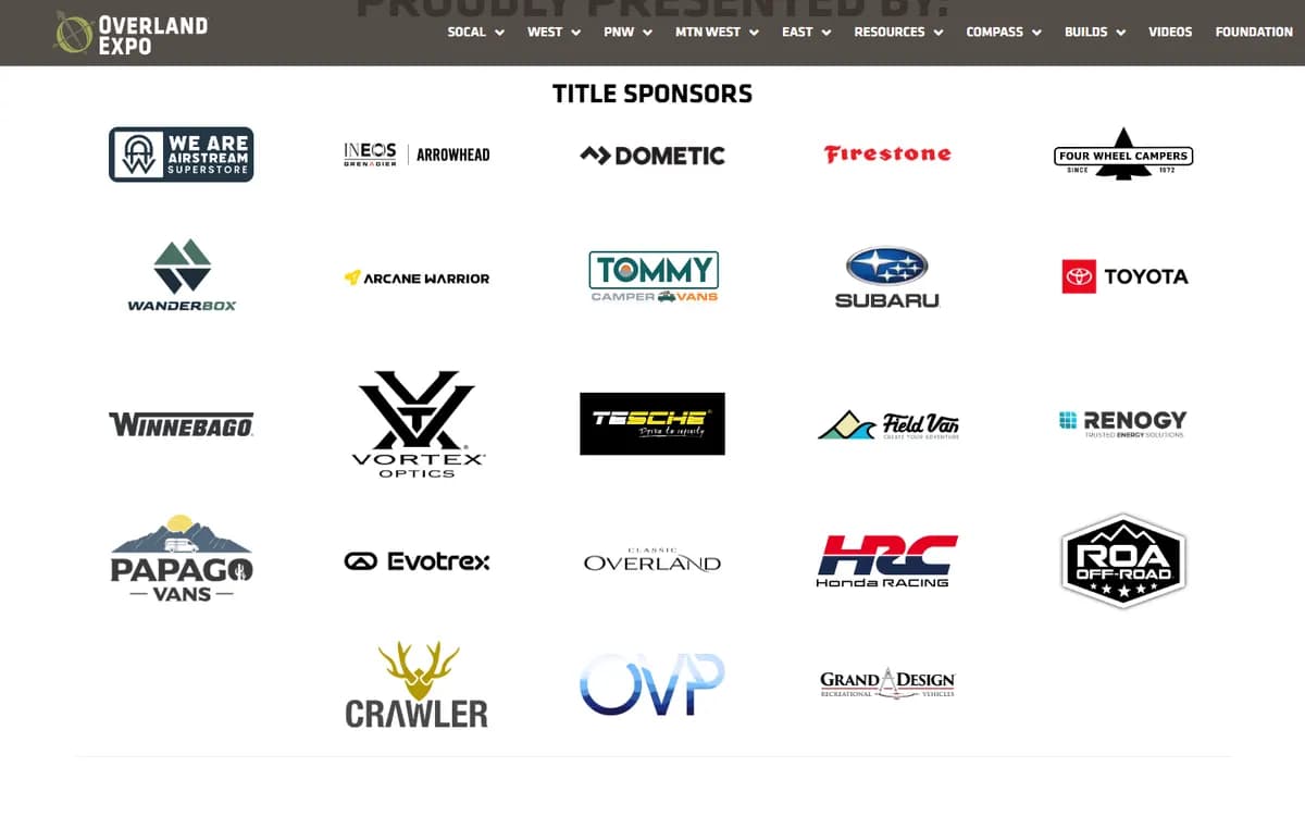 Overland Expo: Sponsors and exhibitors