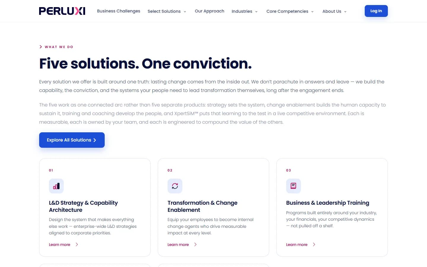 Perluxi homepage