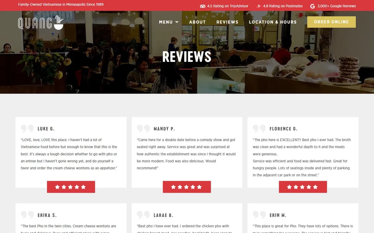 Quang Restaurant: Guest reviews and press