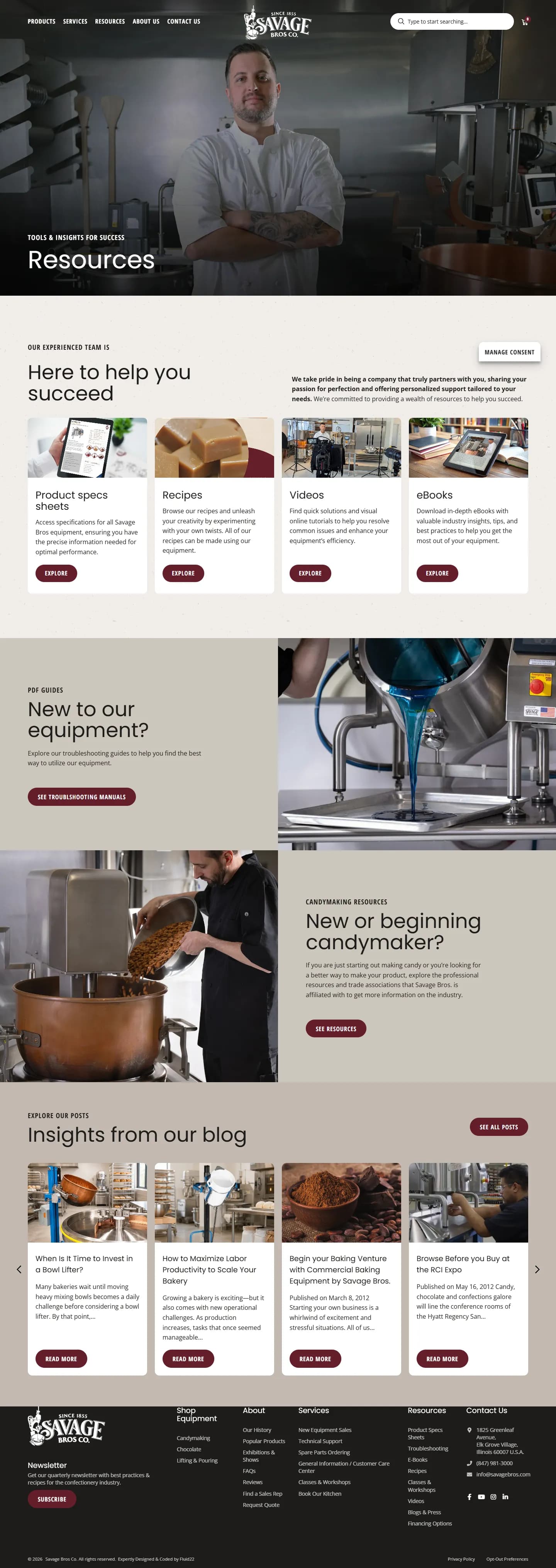 Savage Bros website, inner page