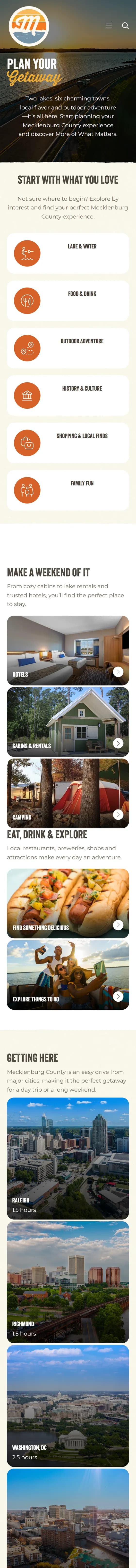 Visit Mecklenburg County website on mobile