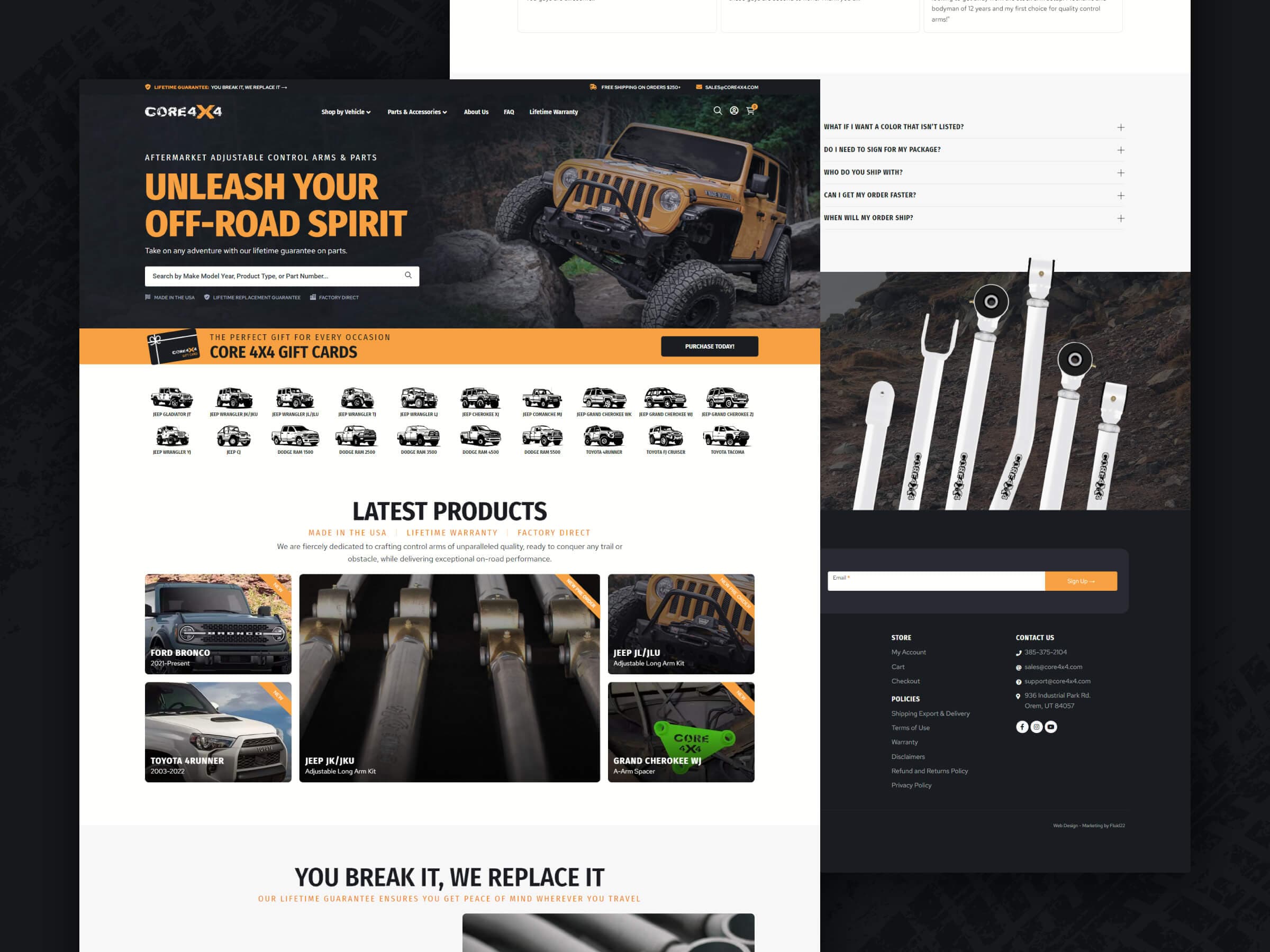 Core 4×4 website design by Fluid22