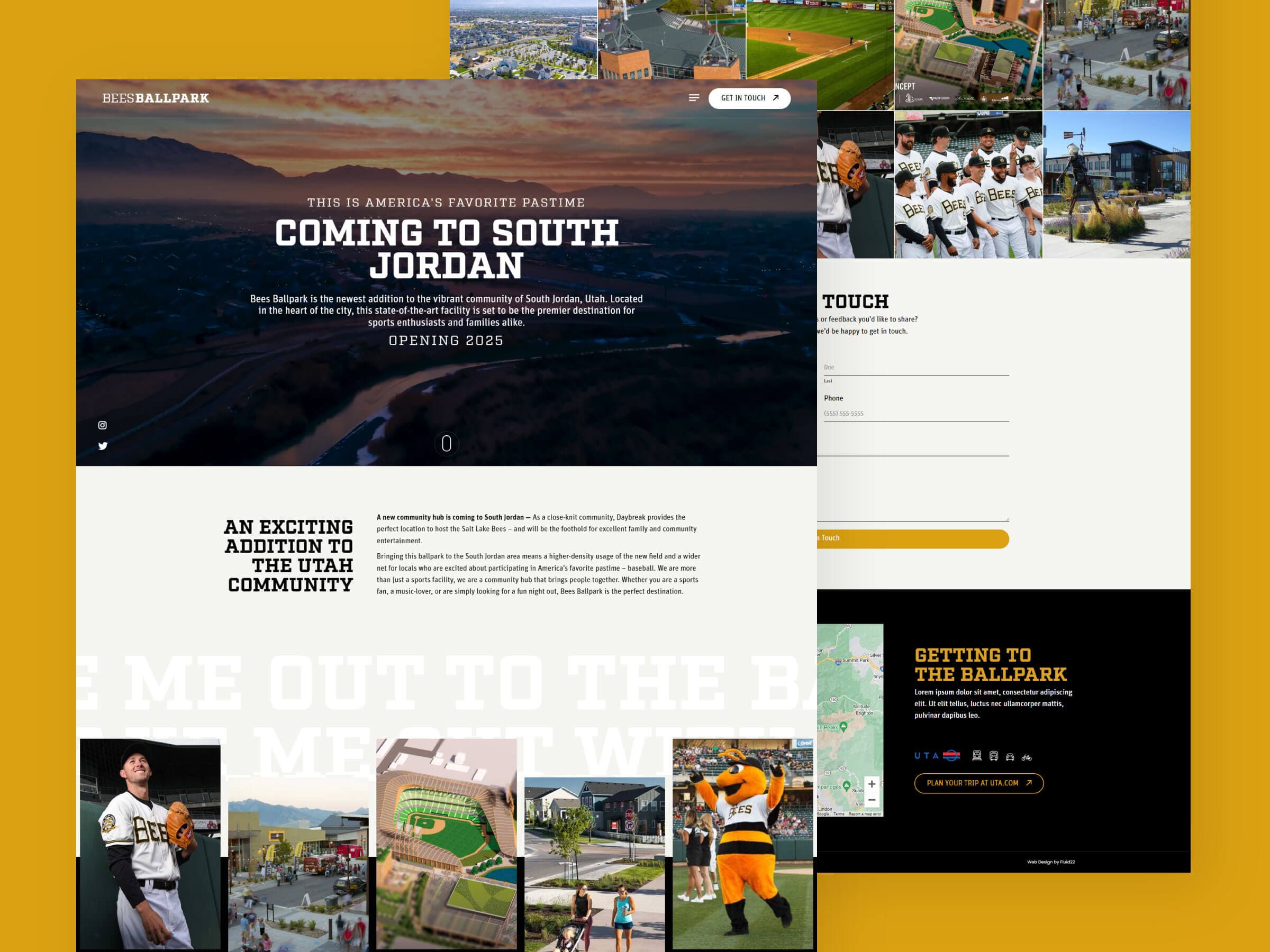 Bees Ballpark website design by Fluid22