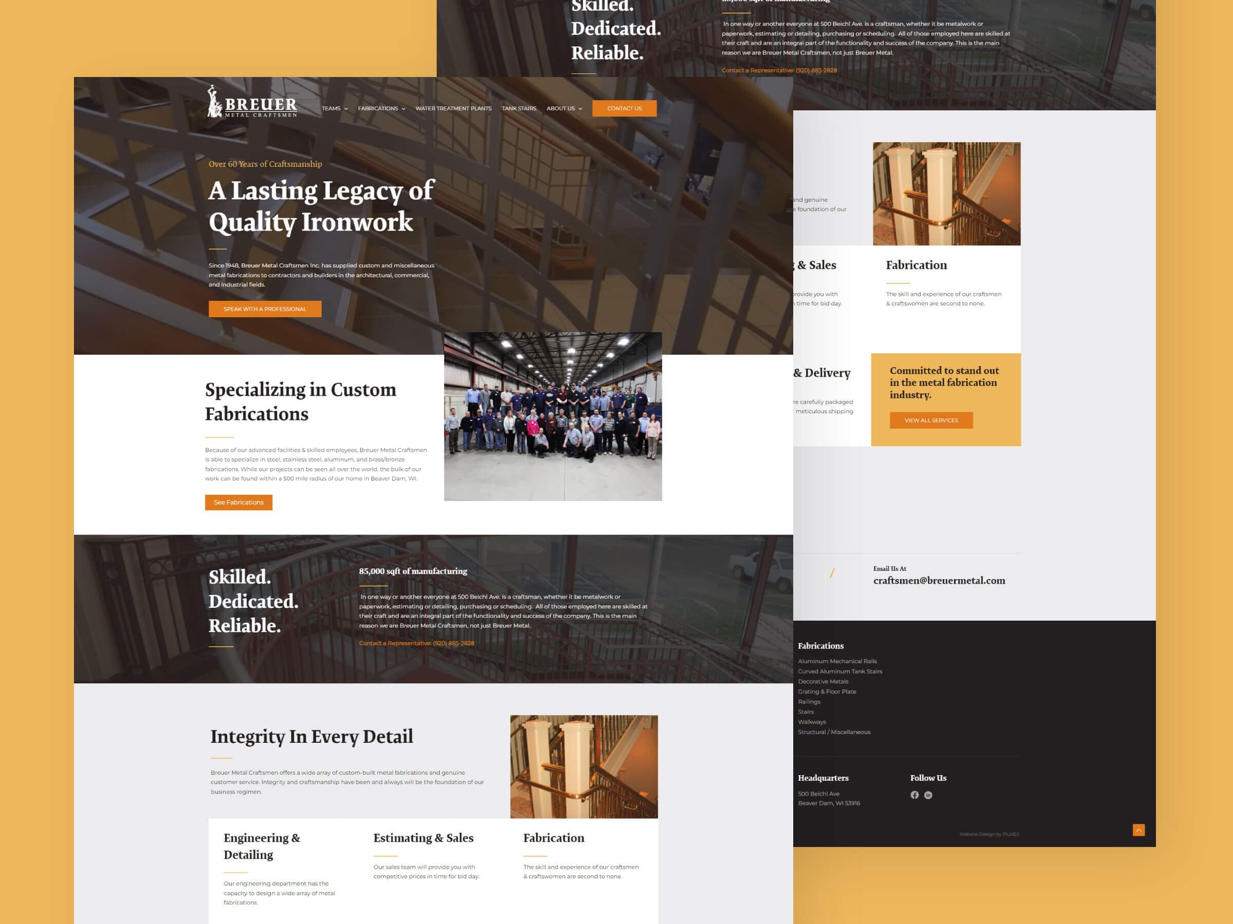 breuer metal website screen