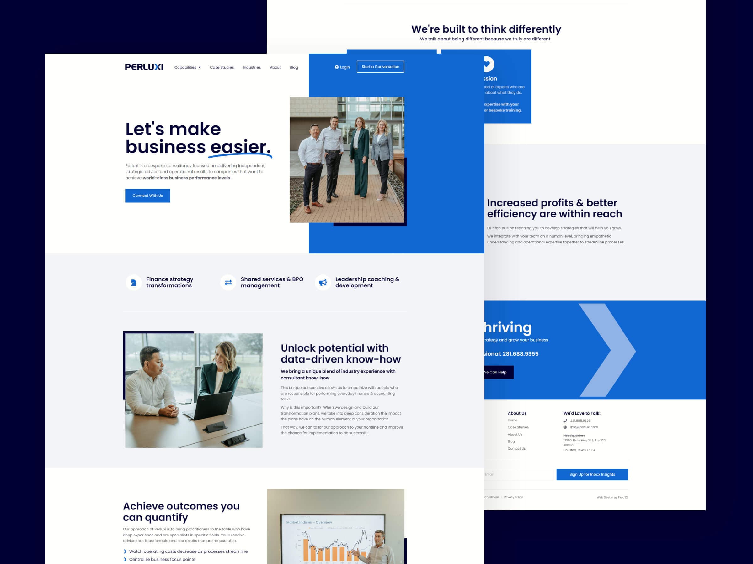 Perluxi website design by Fluid22