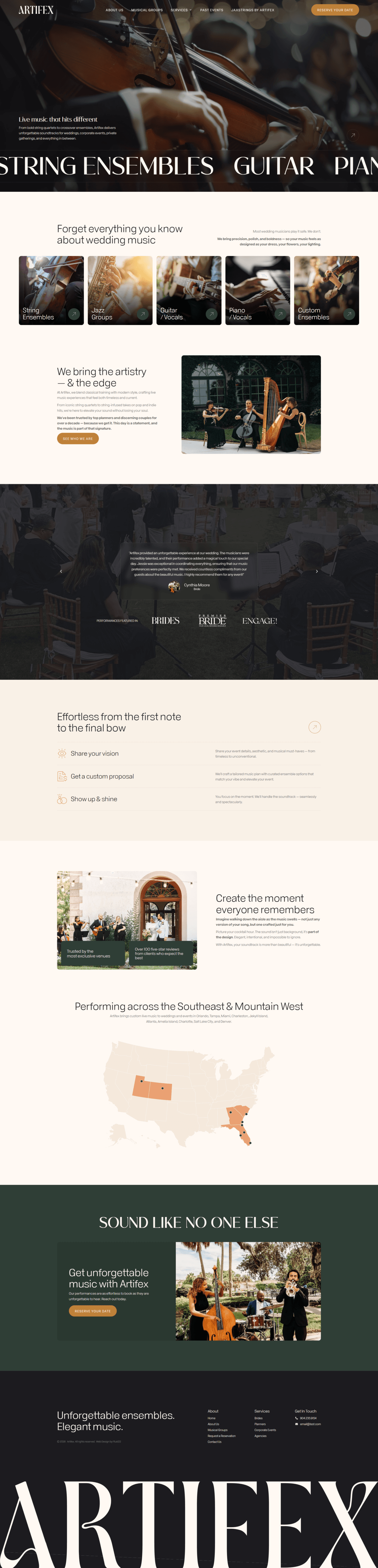 Artifex website, full page