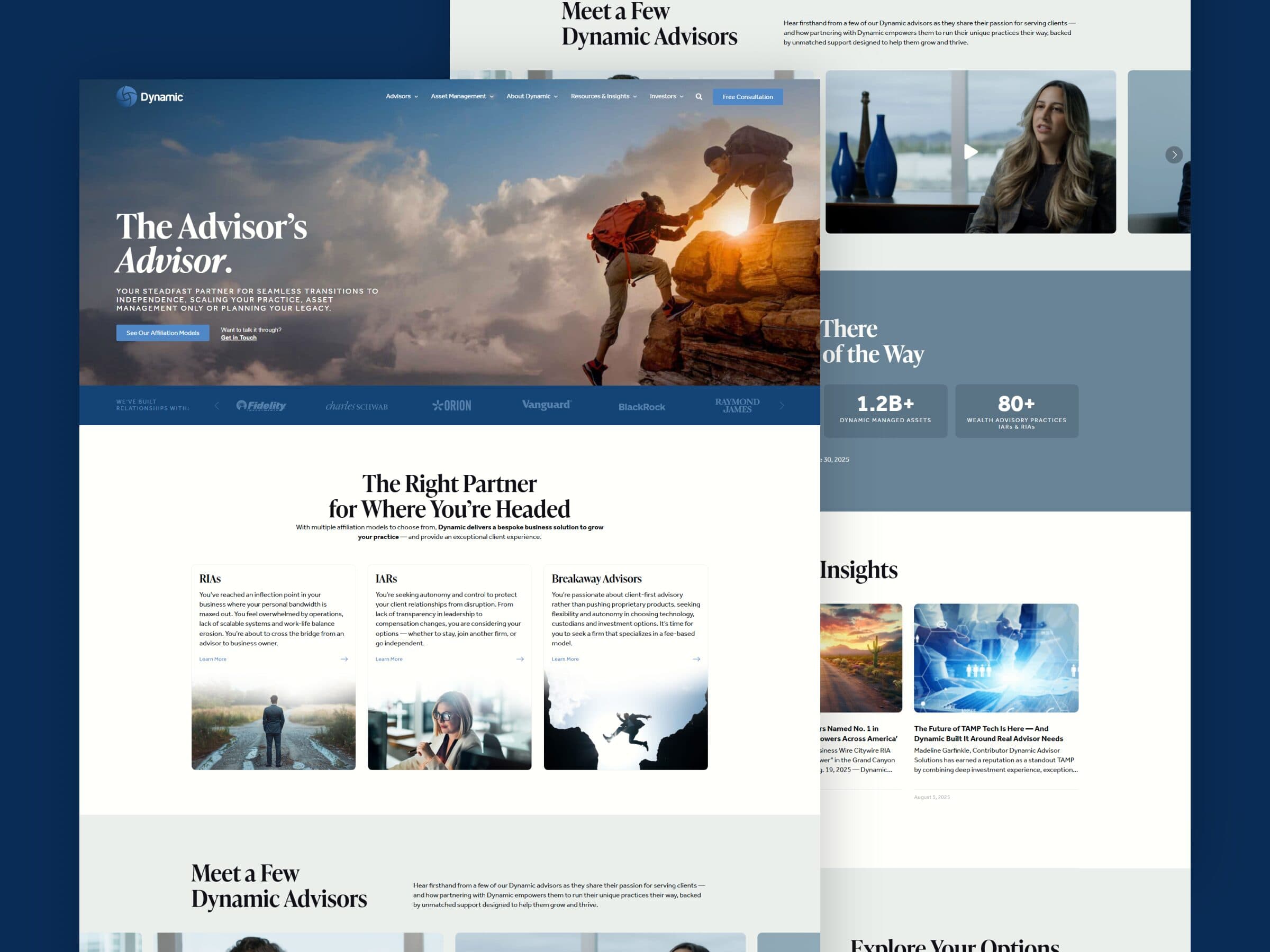 Dynamic Advisor Solutions website design by Fluid22