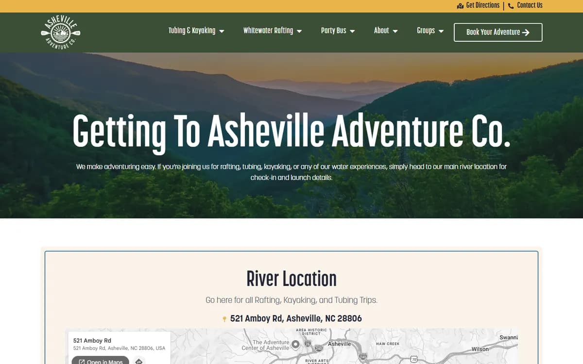 Asheville Adventure Company: Getting to the river
