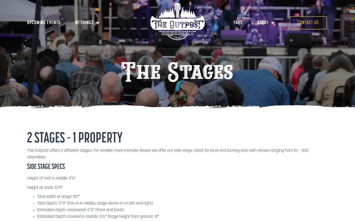 Asheville Outpost: Stage specs for bands and promoters
