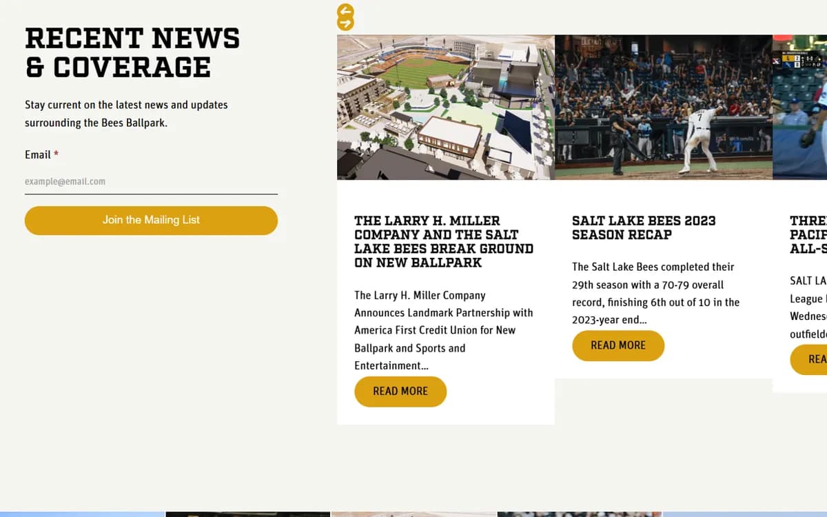 Bees Ballpark: News and a mailing list