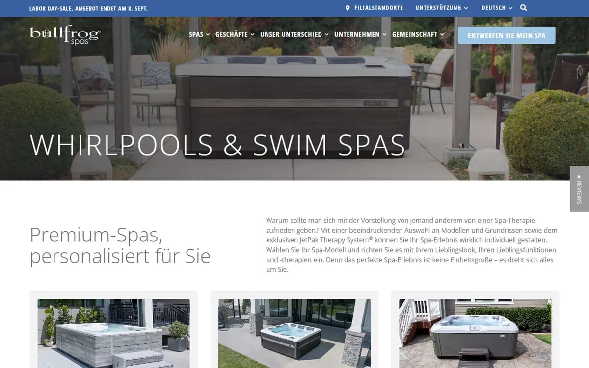 Bullfrog Spas: 17 languages