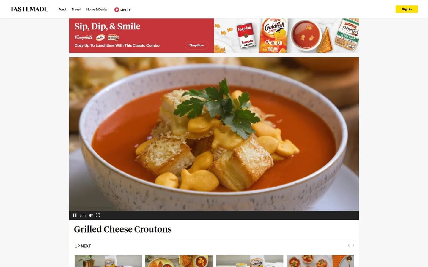 Campbell’s | Sip, Dip, & Smile homepage