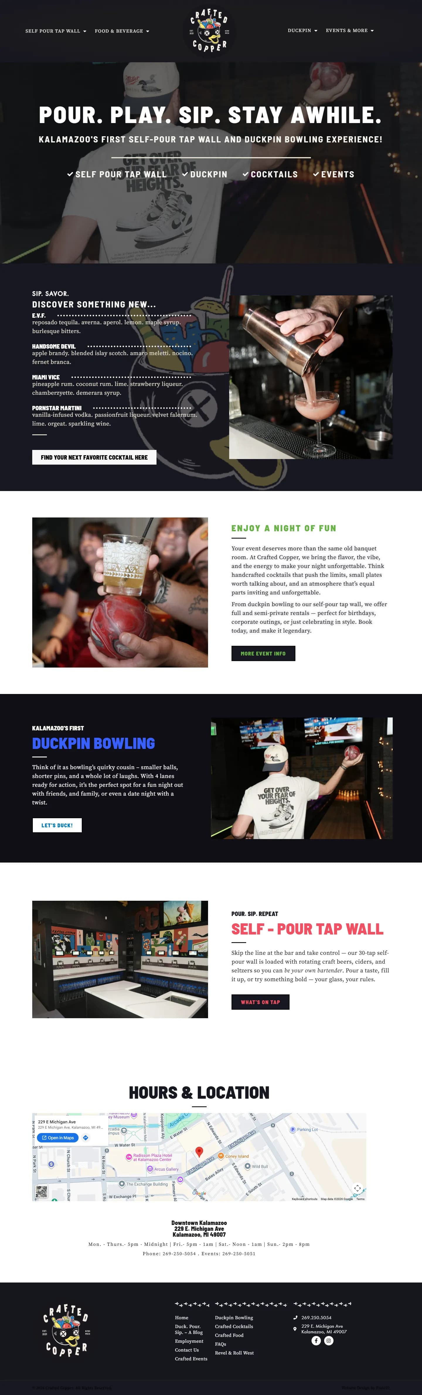 Crafted Copper website, full page
