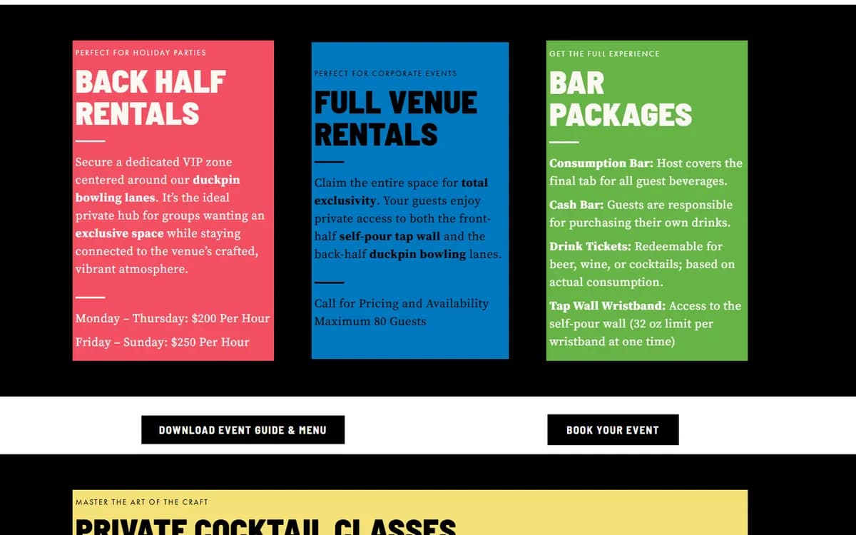Crafted Copper: Private events and venue rentals