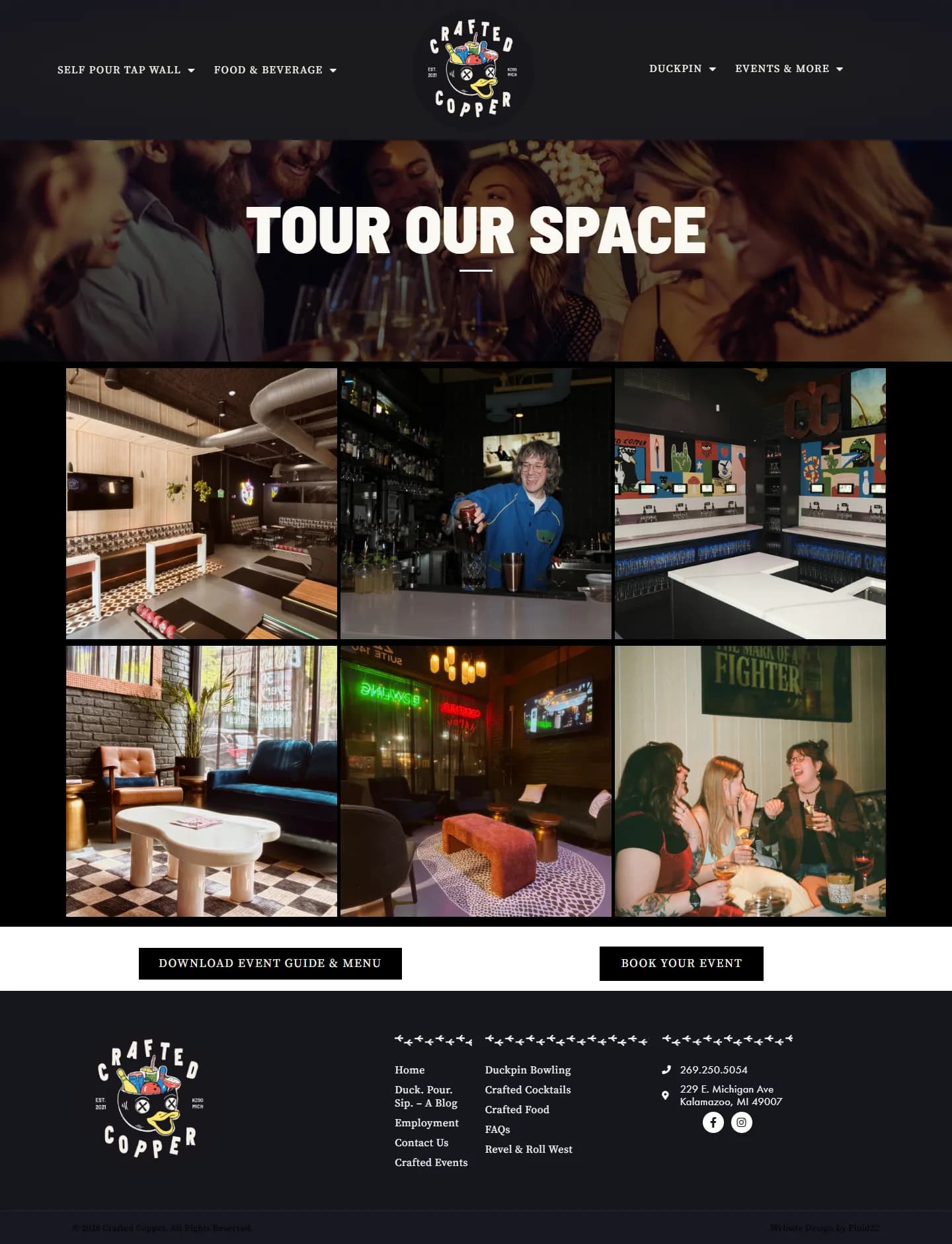 Crafted Copper website, inner page