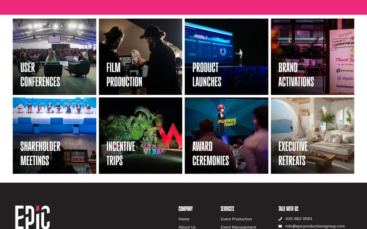 Epic Productions Group: Every kind of event at a glance