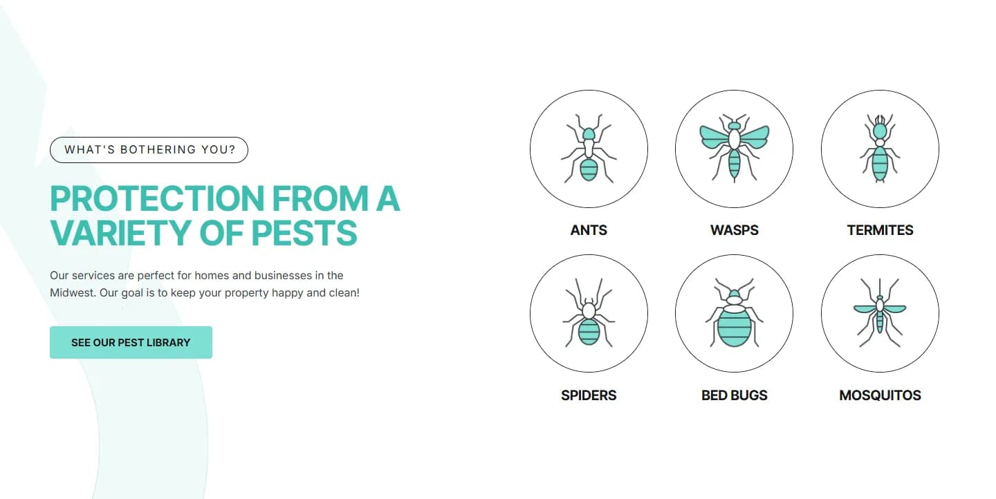 Mint Pest Control website