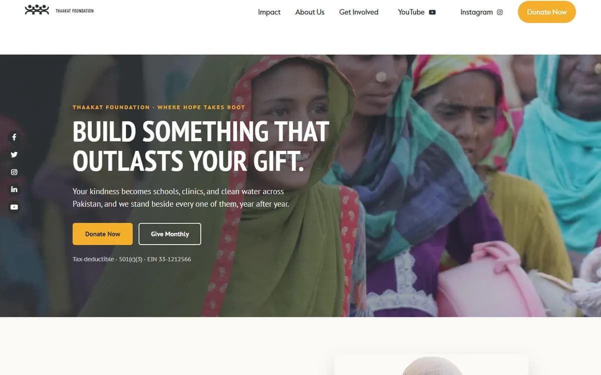 Thaakat Foundation: A donation page built to convert