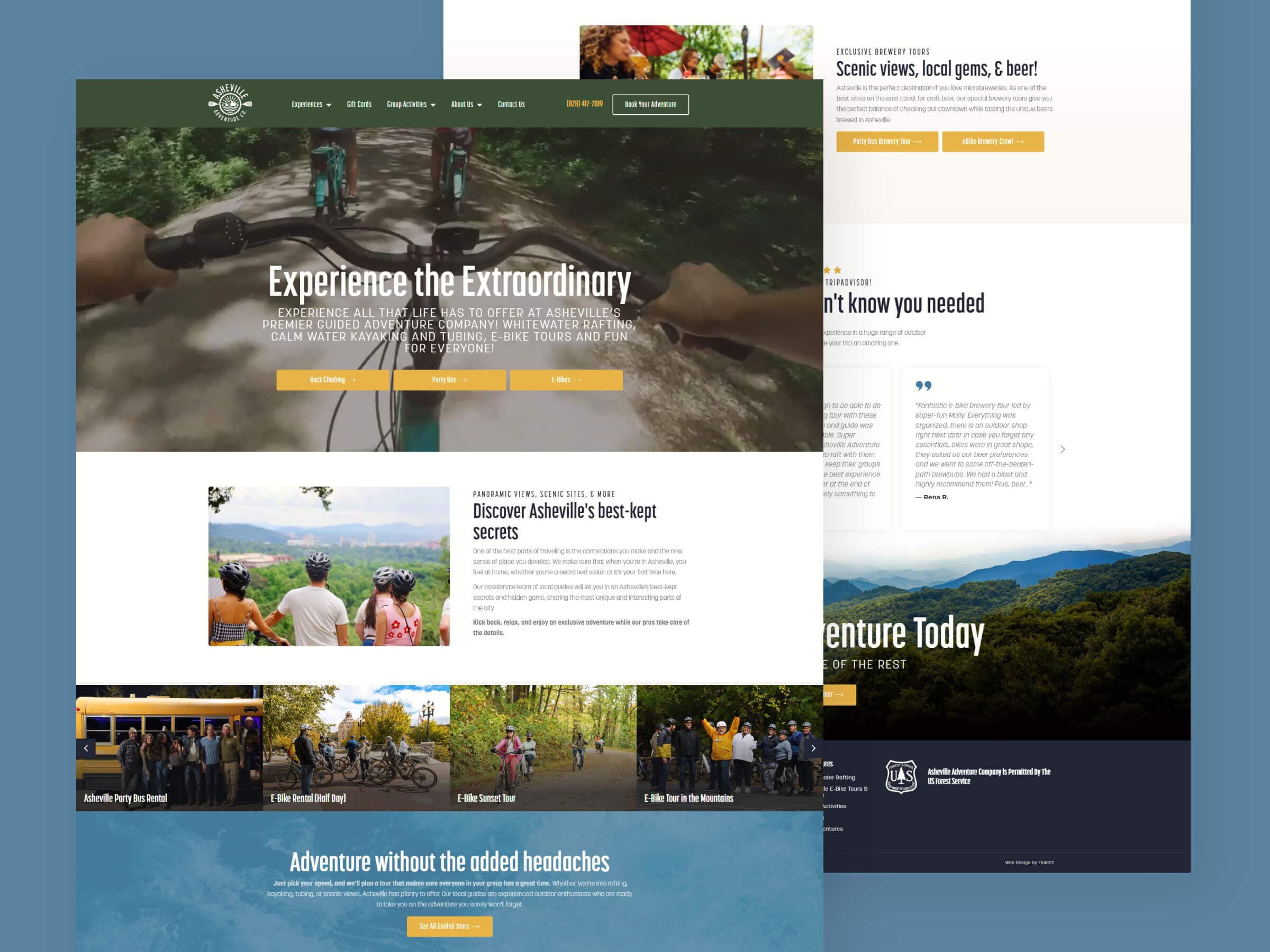 Asheville Adventure Company website design by Fluid22