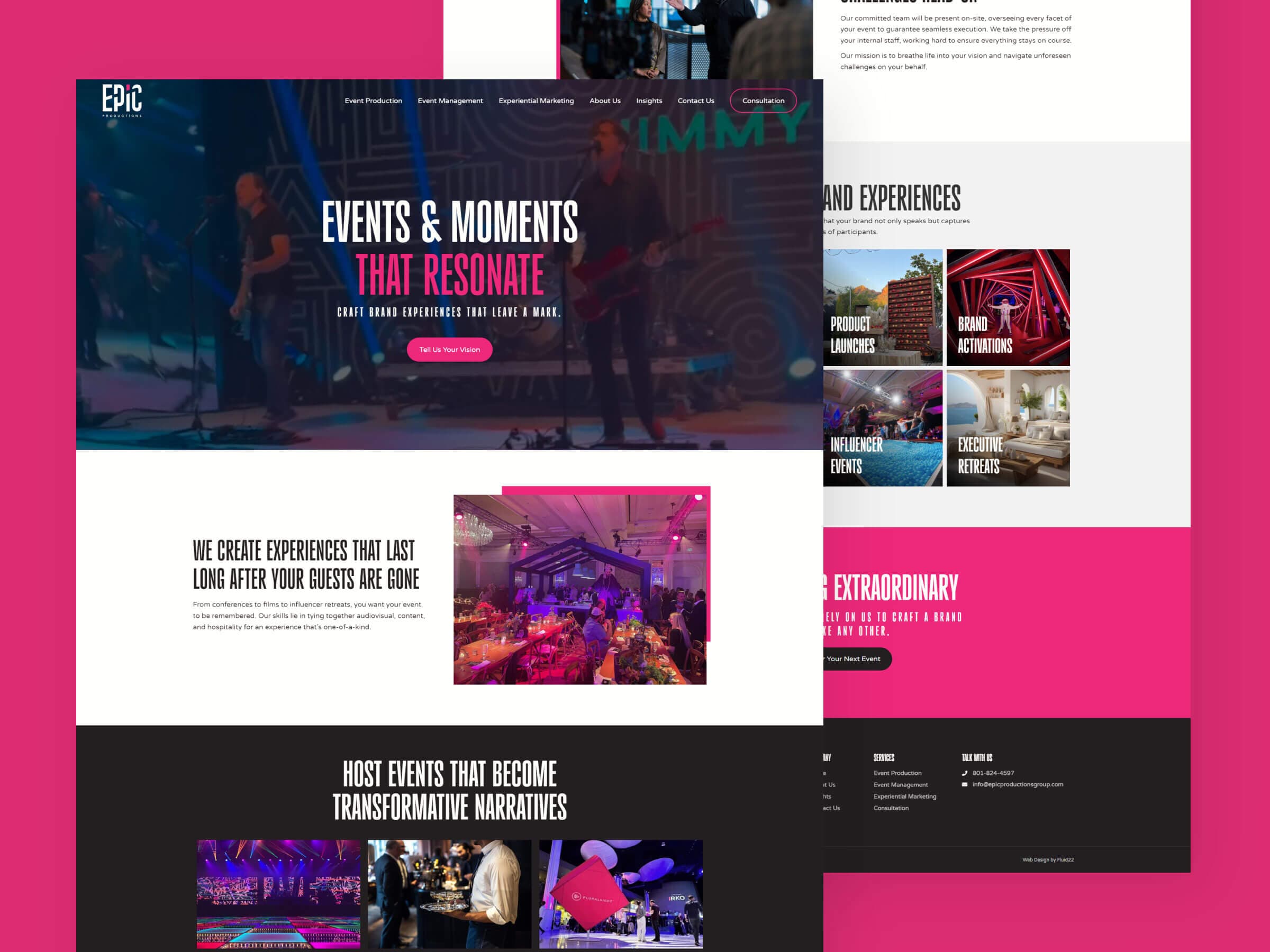 Epic Productions Group website design by Fluid22